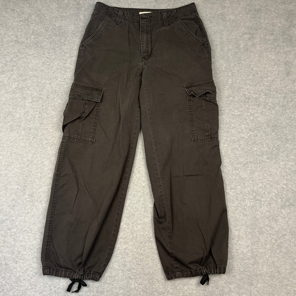 Levi's '94 Baggy Loose Fit Cargo Pants Women 27 Black Cotton